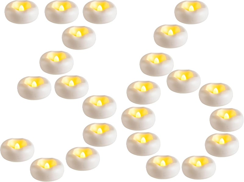 QQFCTOO 36 Pack 2.3” Flameless LED Floating Candles, Water-Activated Battery Operated Floating Candle with180+ Hours Runtime for Cylindrical Vase, Pool, Fountain - Ideal for Wedding, Party Decoration​ - Image 1